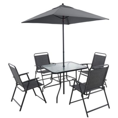 4-Person Metal Patio Set with Umbrella