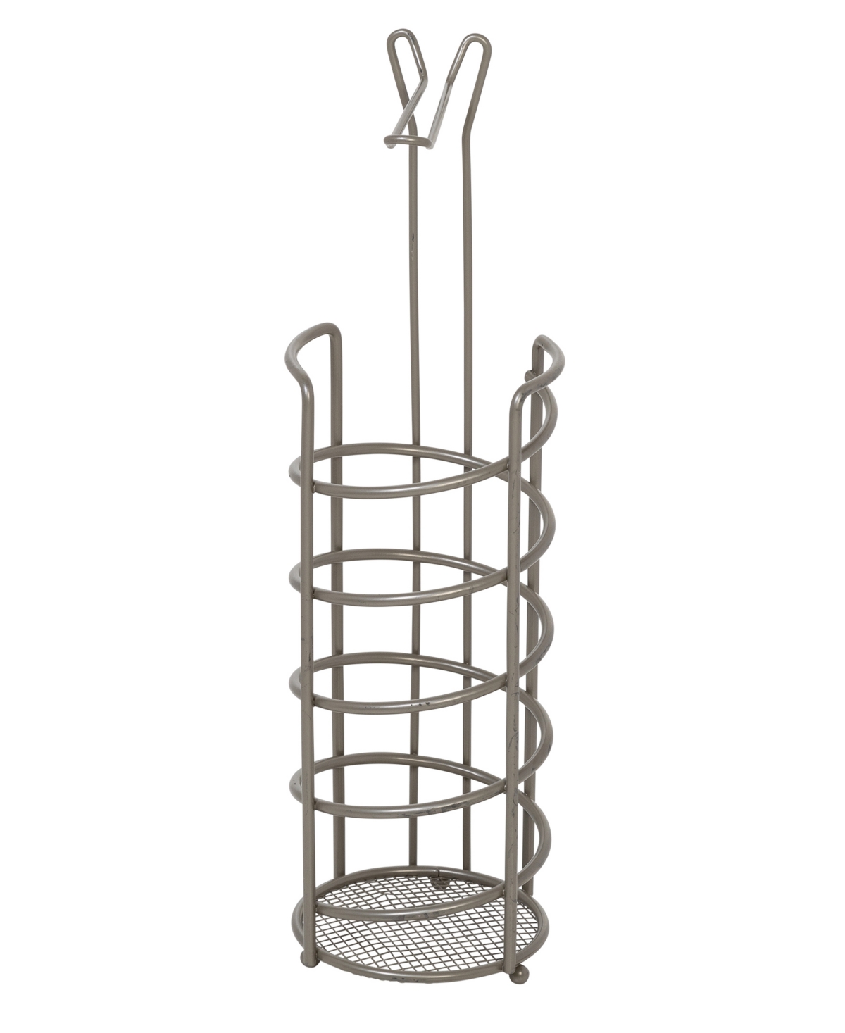 Honey Can Do Steel Toilet Paper Holder With Pole In Satin Nickel