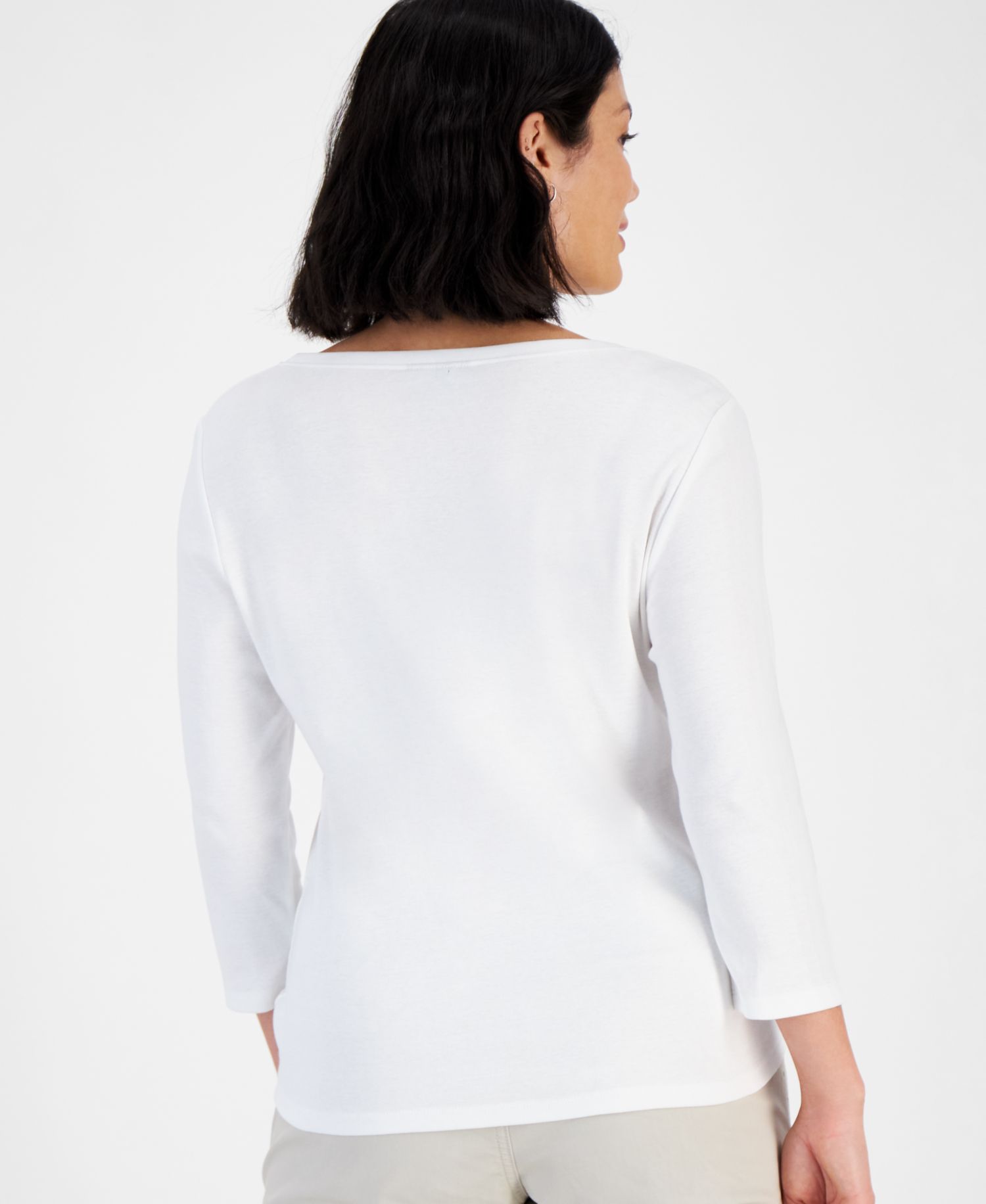 Plus Size 3/4-Sleeve Henley Tee