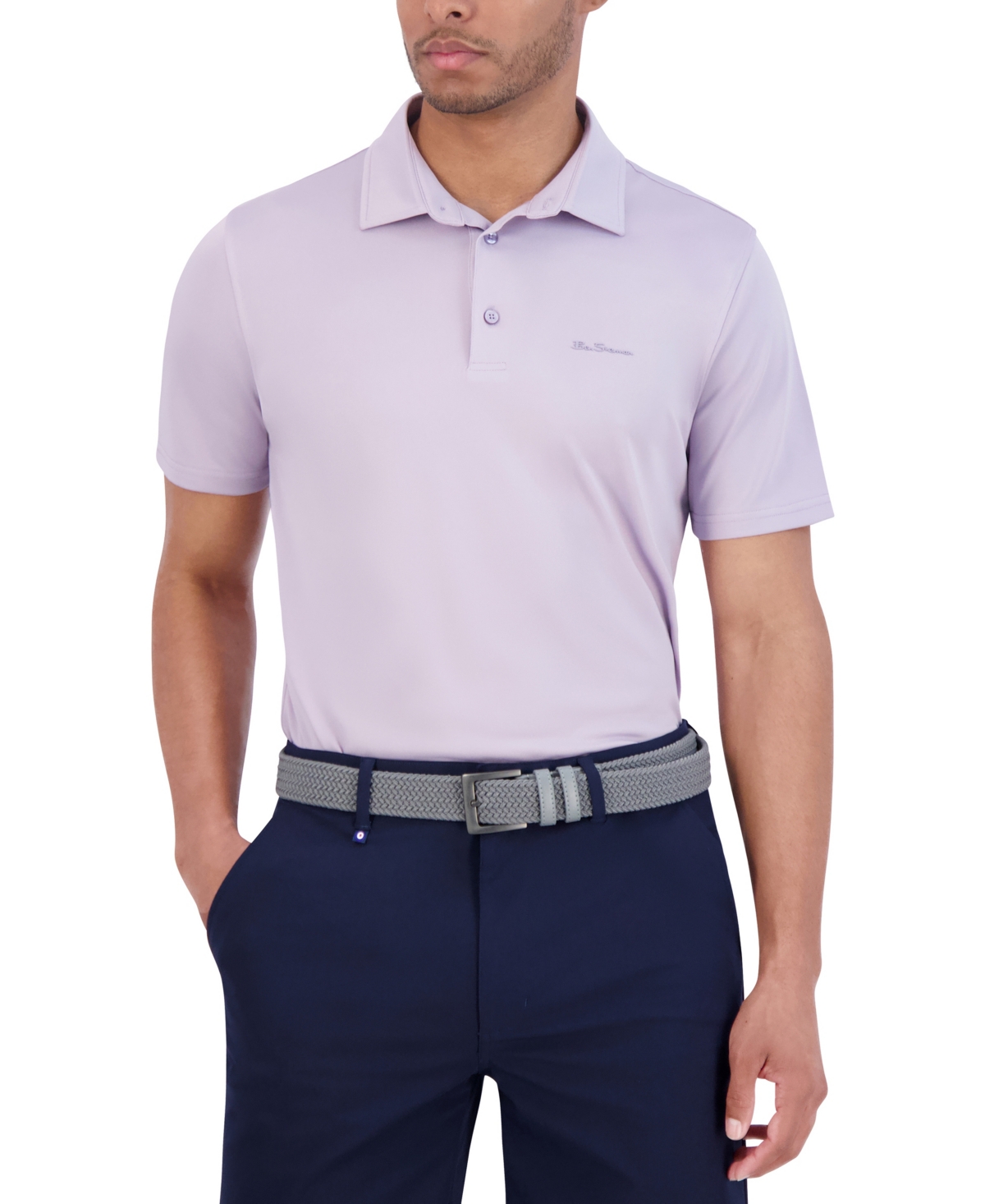 Ben Sherman Solid Tech Pique Sports Fit Polo In Black