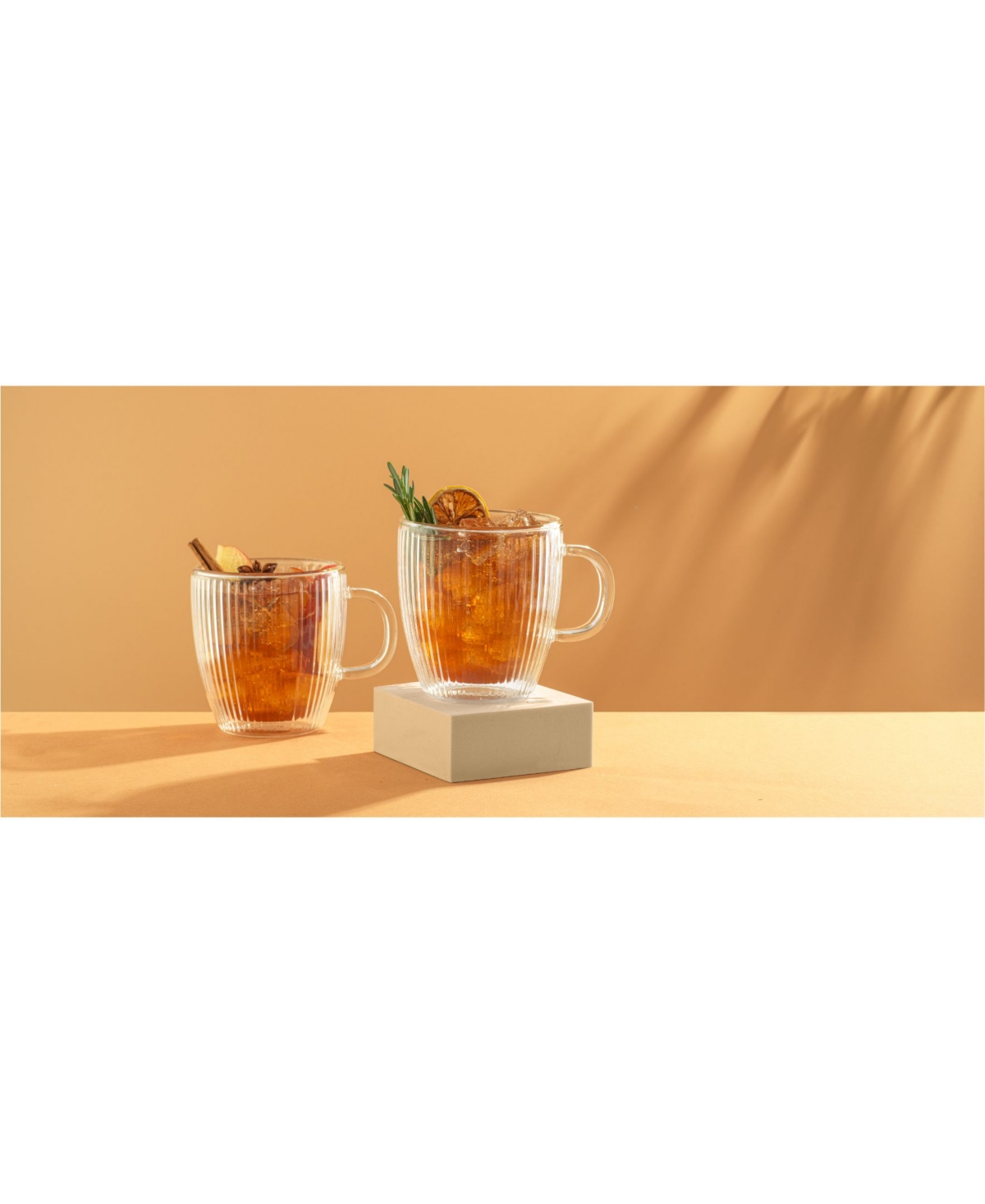 JOYJOLT FLUTED 13.5OZ COFFEE MUGS, SET OF 2 