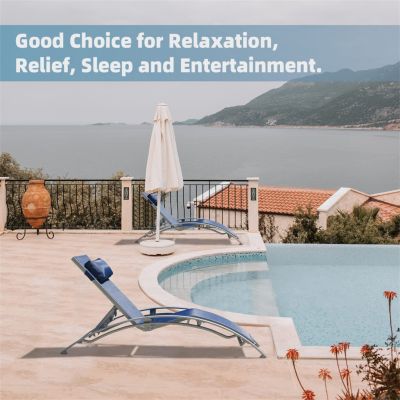 Streamdale Blue Outdoor Chaise Lounge Set - 2 Chairs