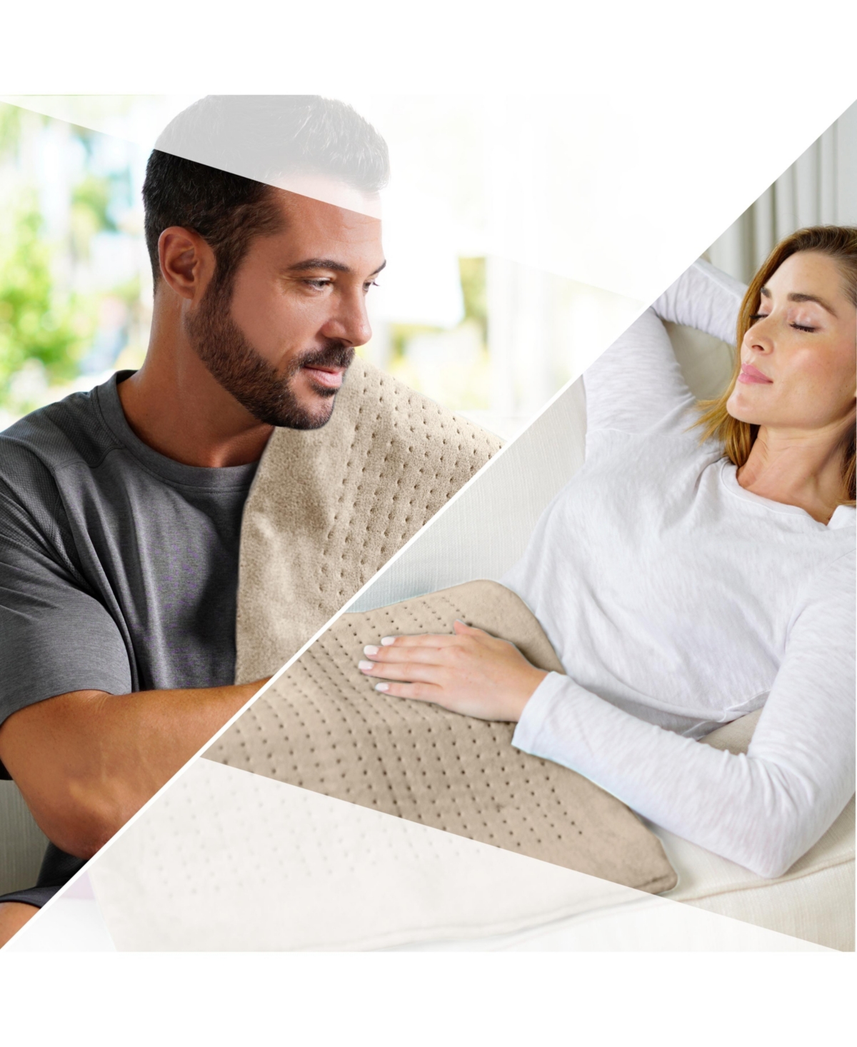 Pure Enrichment Purerelief Ultra-wide 20"x24" Electric Heating Pad For Full Body Relief In Almond Tan
