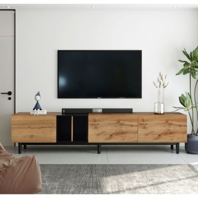 Modern 80" TV Stand with Large Storage