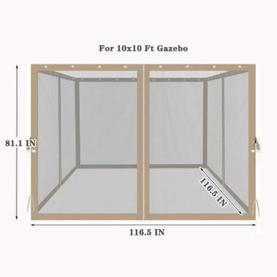 Streamdale 10x10 ft Gazebo Mosquito Netting with Zippers