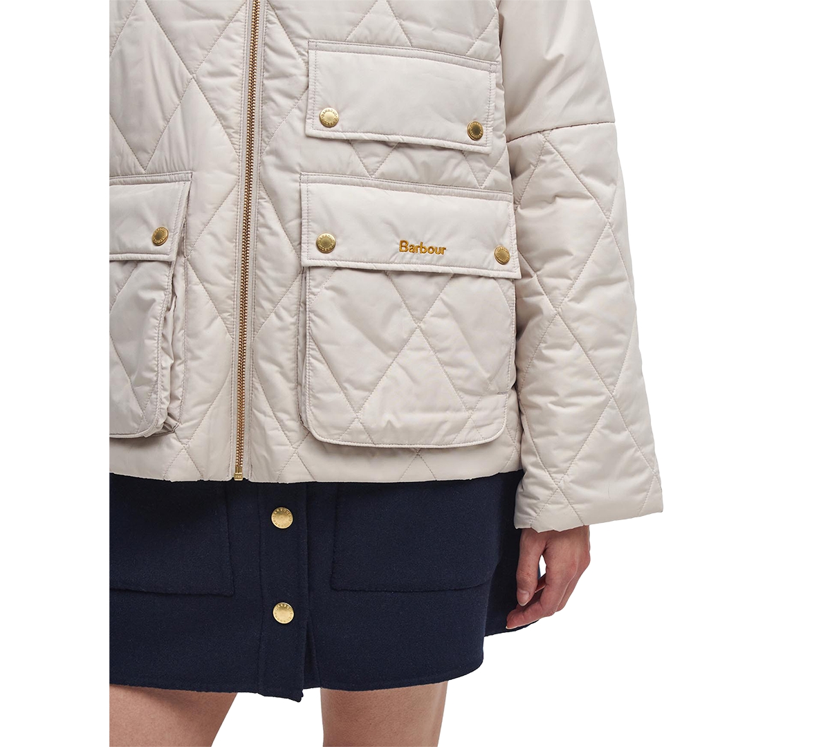 Barbour Women's Milby Quilted Corduroy-Collar Jacket -Ancient