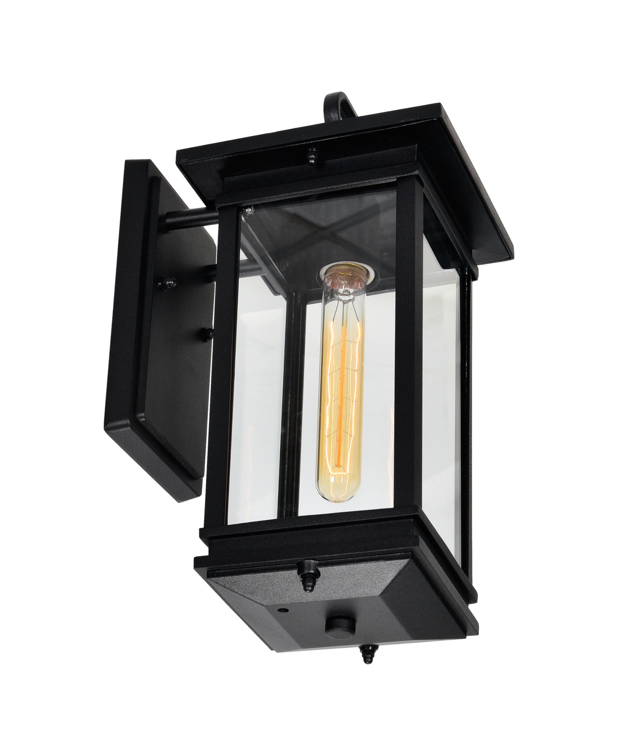 Cwi Lighting 14" Metal Oakwood 1 Light Outdoor Wall Lantern In Black