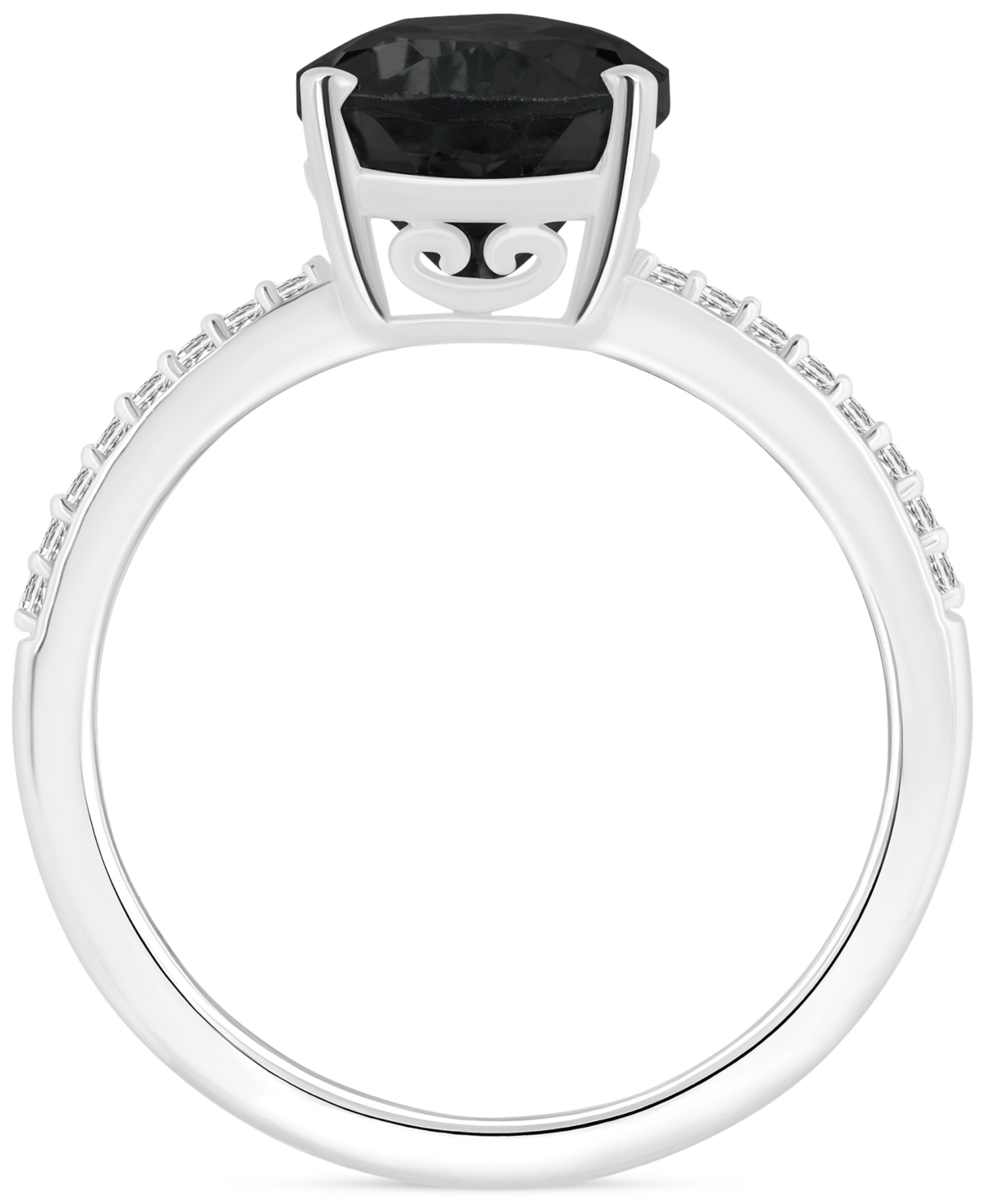 & Diamond (1/10 ct. t.w.) Pear Statement Ring in Sterling Silver - Onyx