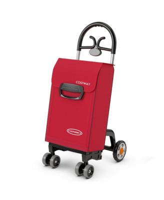 Folding Shopping Cart Utility Hand Truck with Rolling Swivel Wheels, Removable Bag &amp; Cozy Handle