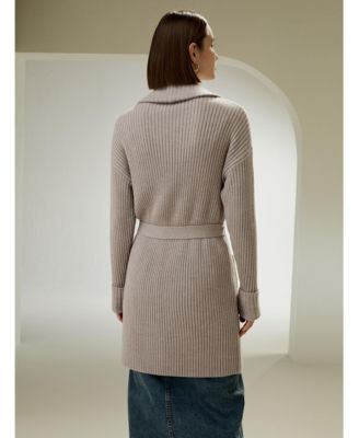 Women's Merino Wool Shawl Collar Cardigan for Women