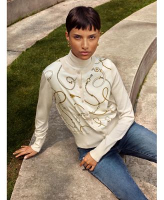 Women's Merino Wool Cardigan with Louisville Silk Front