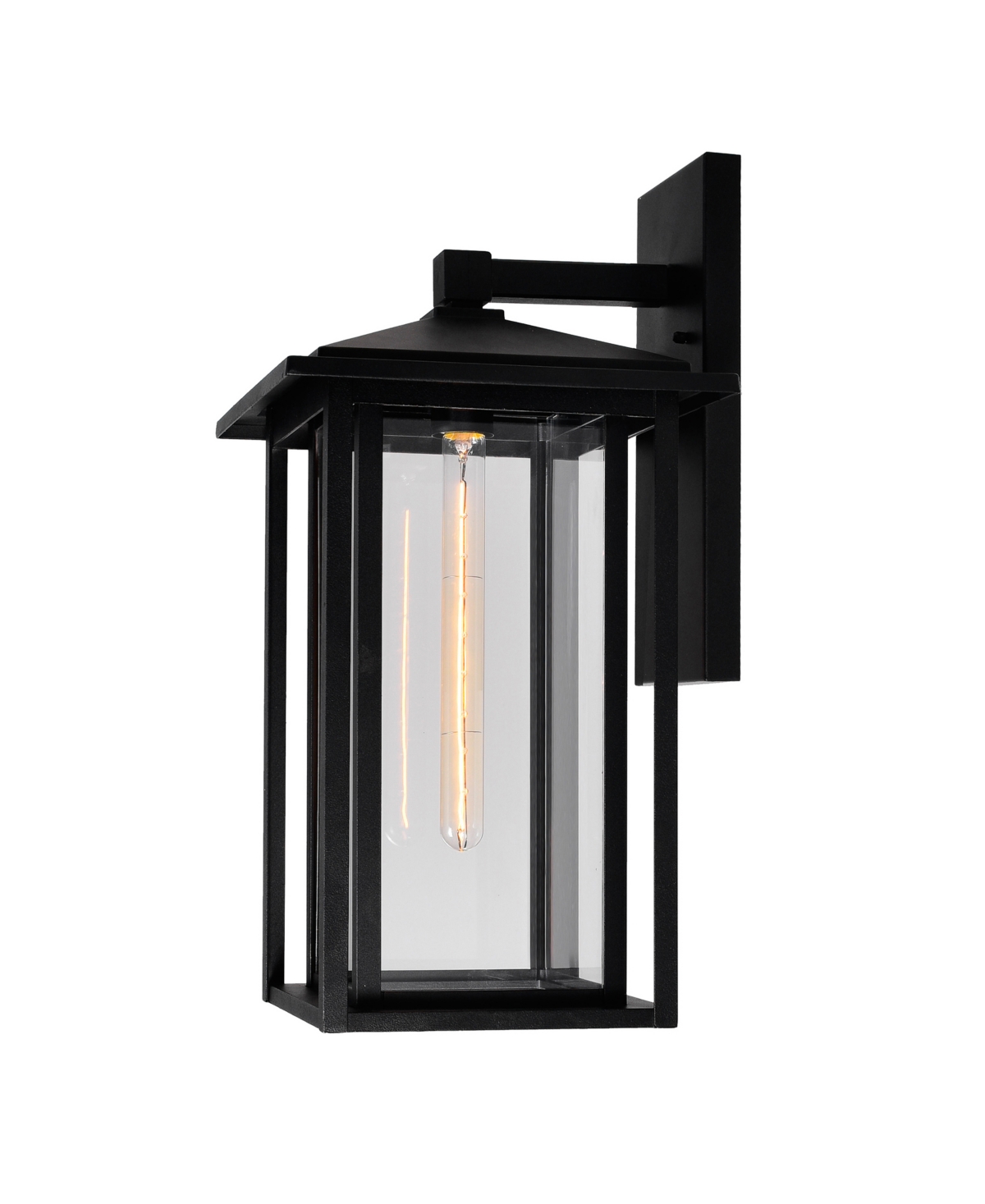 Shop Cwi Lighting 22" Metal Crawford 1 Light Outdoor Wall Light In Black