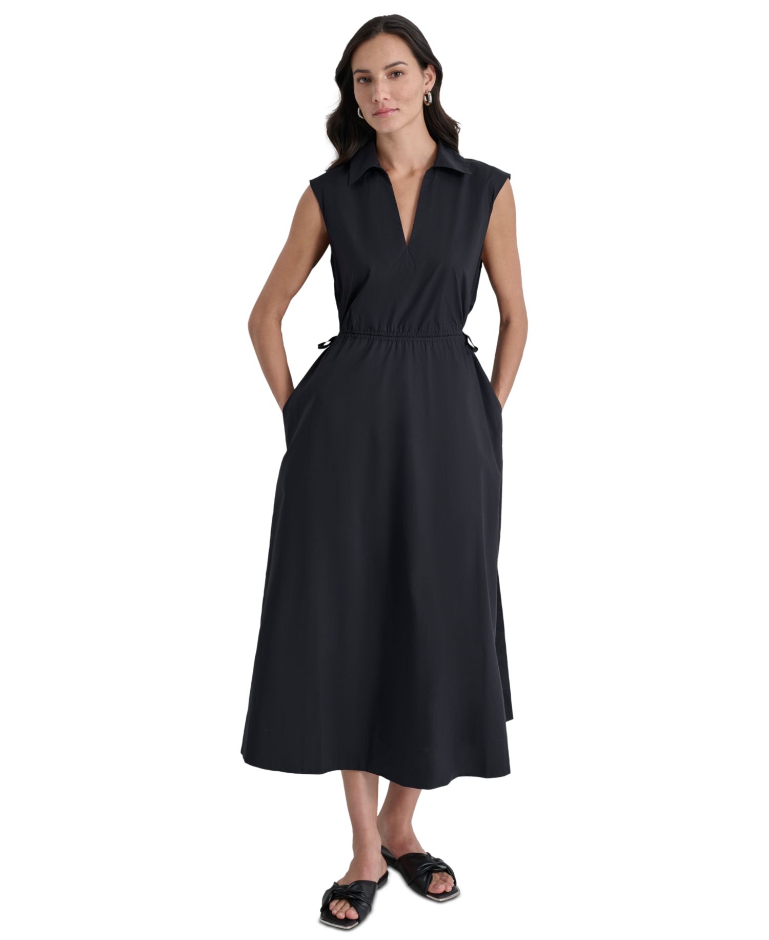 Women's Back-Cut-Out Sleeveless Midi Dress