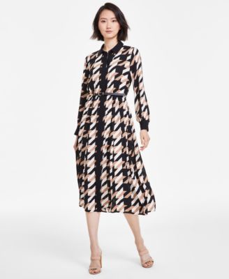 Anne Klein - Women's Printed A-Line Shirtdress