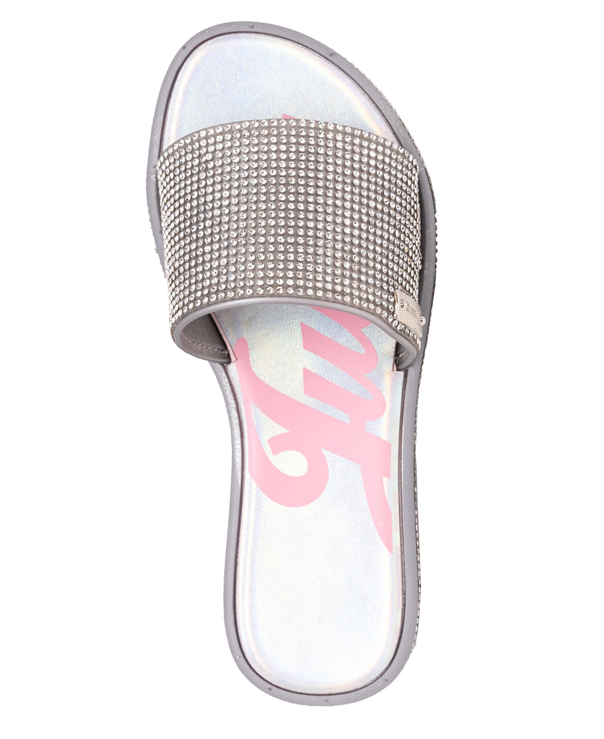 Shop Juicy Couture Little And Big Girls Yimmy Flat Sandal In Silver