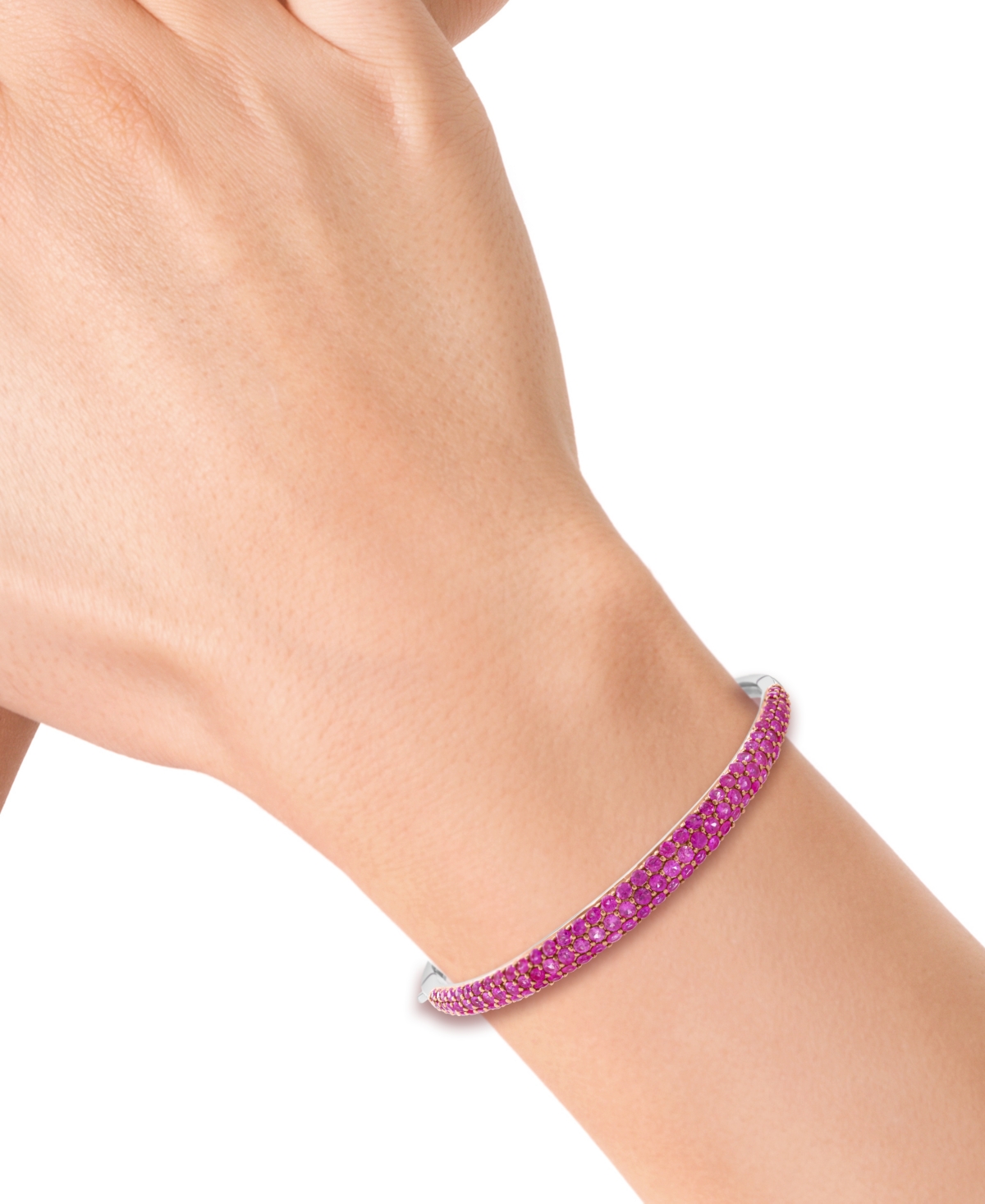 Effy Ruby Graduated Bangle Bracelet (5-1/20 ct. t.w.) in Sterling Silver (Also available & Sapphire) - Pink Sapphire