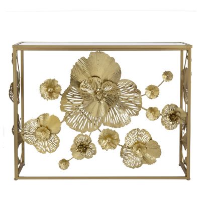 Console Table with Mirrored Glass Top, Modern Entryway Table