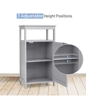 Wooden Bathroom Floor Cabinet with Multifunction Storage Rack Organizer Stand