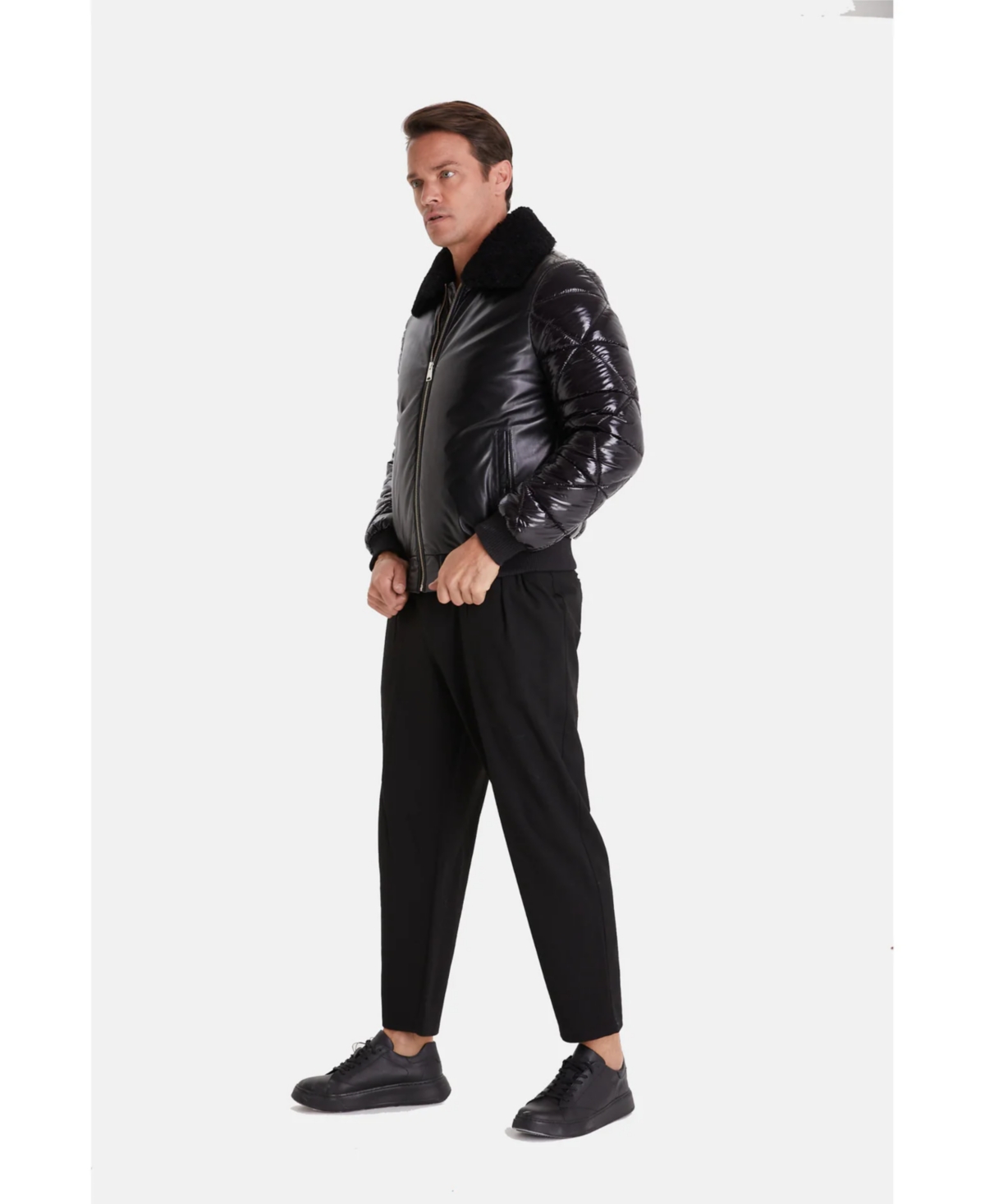 Furniq Uk Men's Quilted Jacket,- Black