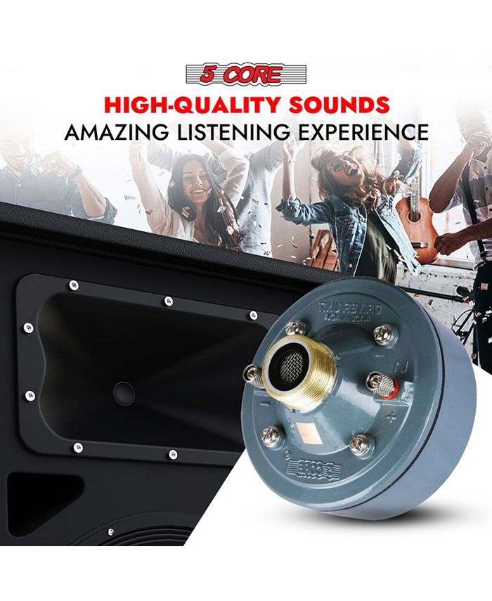 5 Core Compression Driver • 600W Peak Aluminium Tweeter Diaphragm • 16 ...