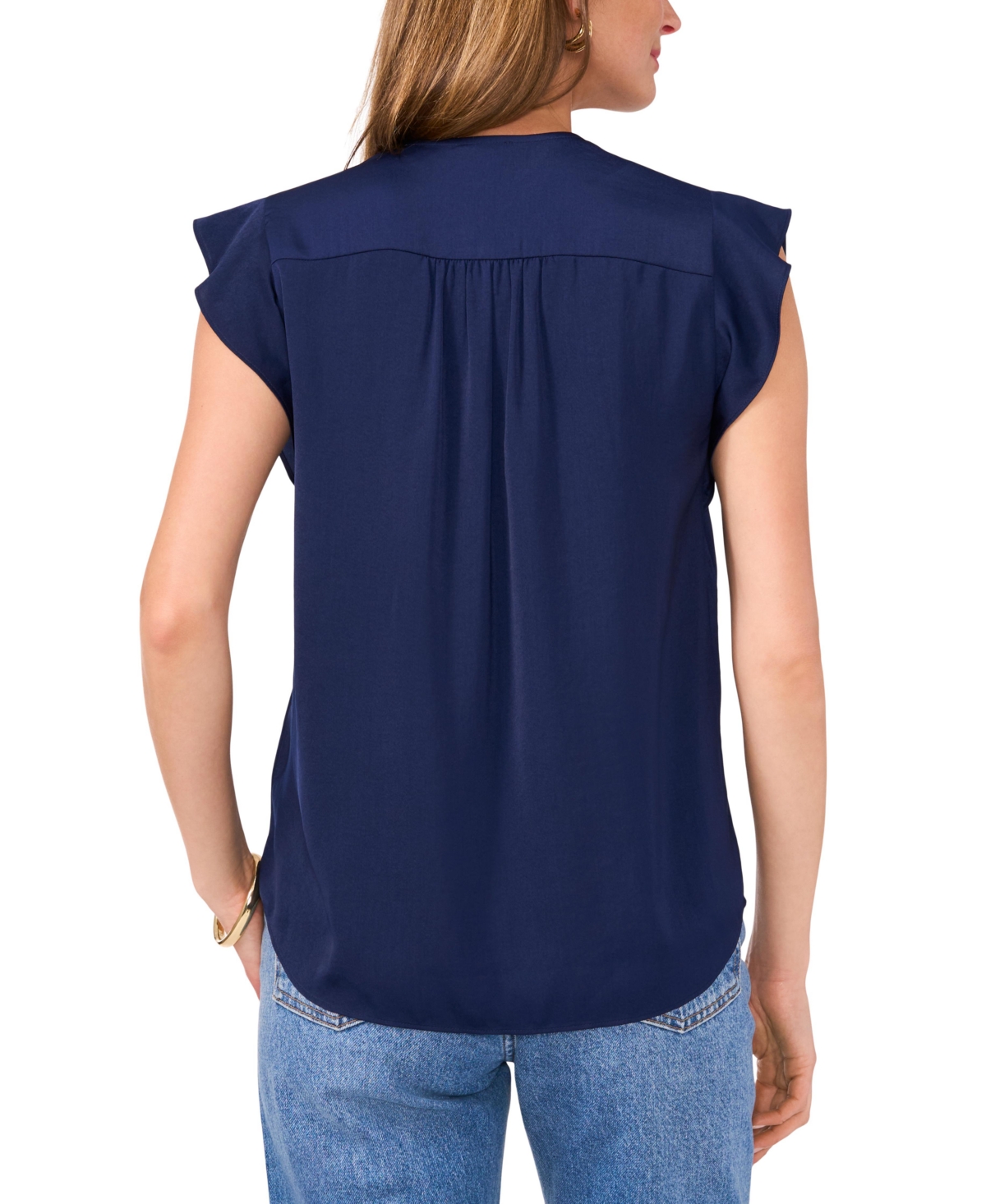 Vince Camuto Women's V-Neck Short-Ruffle-Sleeve Top