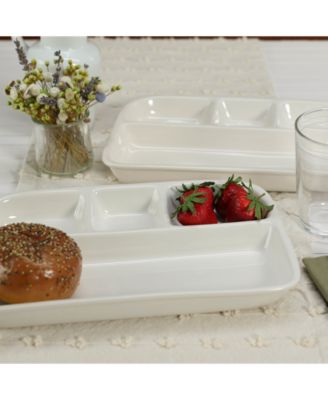 Porcelain Divided TV Tray, Set of 2