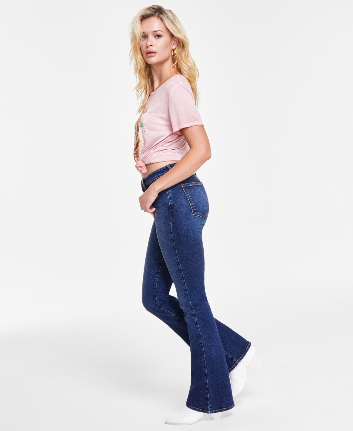 Guess Women's Flare-Leg High-Rise Faded-Wash Jeans