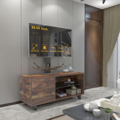 Rustic Brown TV Console w/ Storage (Up to 65in)