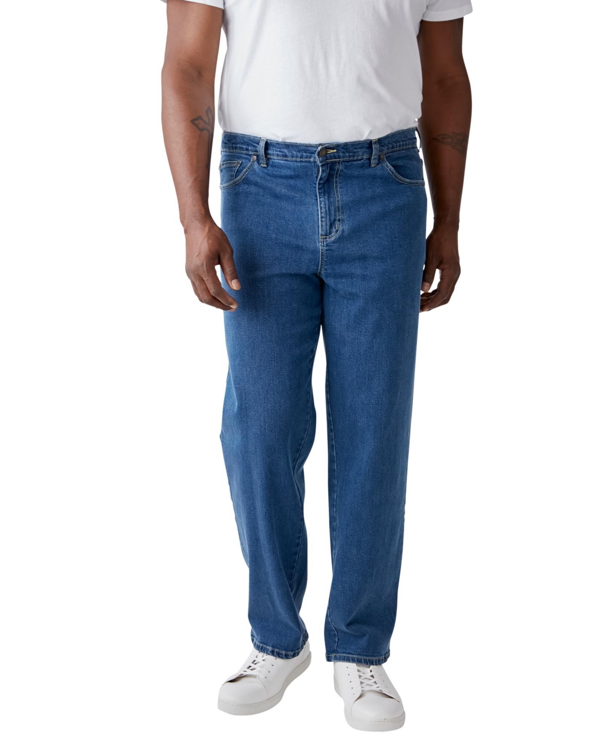 Big & Tall by KingSize Loose Fit 5-Pocket Stretch Jeans - Stonewash