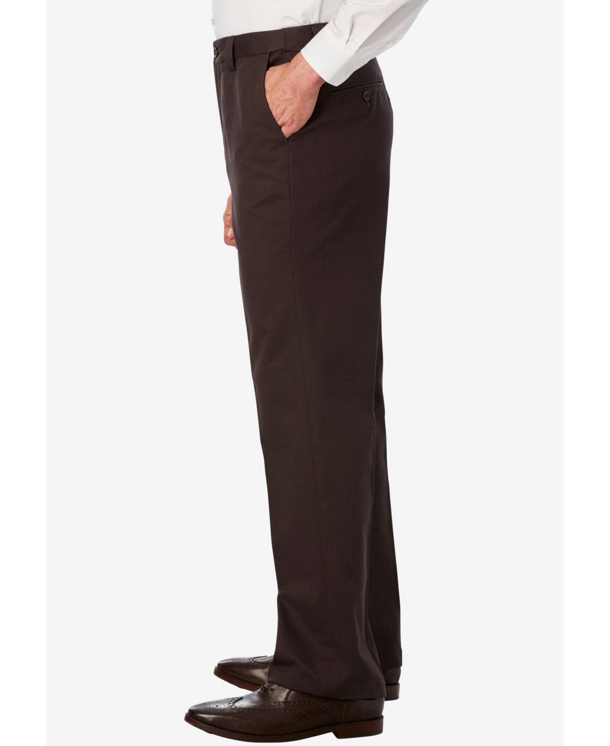 KingSize Big & Tall Relaxed Fit Wrinkle-Free Expandable Waist Plain Front Pants