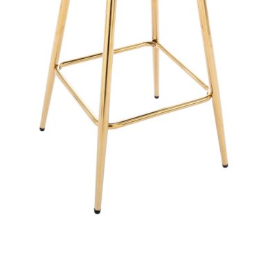 Streamdale Blue Velvet Bar Stools with Gold Legs (Set of 2