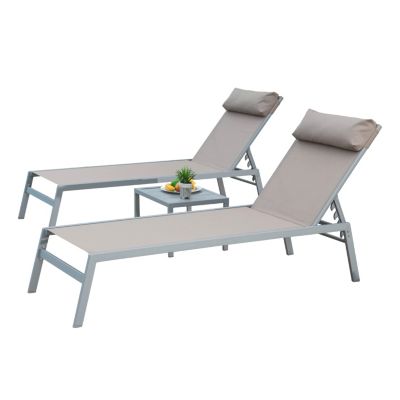 Streamdale 3-Piece Outdoor Aluminum Chaise Lounge Set