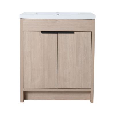 30" Soft-Close Doors Freestanding Vanity with Resin Sink