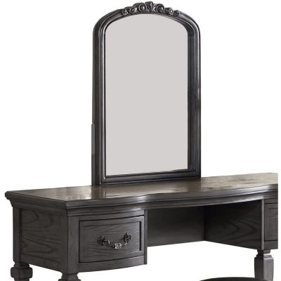 Bedroom Classic Vanity Set Wooden Carved Mirror Stool Drawers Finish