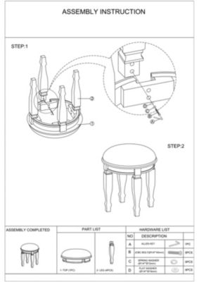 Bedroom Classic Vanity Set Wooden Carved Mirror Stool Drawers Finish