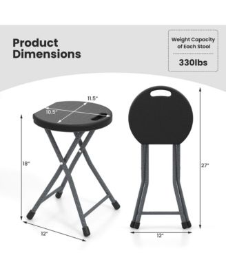 1 PCS 18"H Folding Stool Portable & Foldable Camping Chair with Built-in Handle