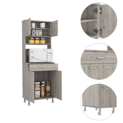 Streamdale Santa Maria 1-Drawer Pantry, Light Grey