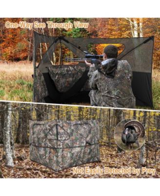 Turkey Hunting Ground Blind 2-Panel Pop Up Fence with 3 Shoot Through Ports
