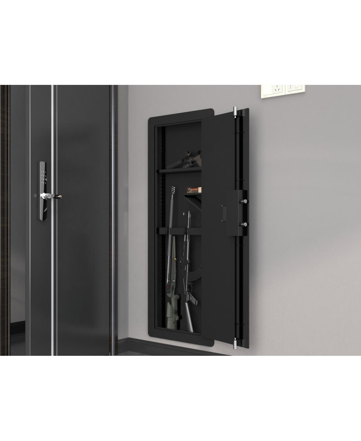 Secure Wall-Mounted Hidden Safe - Keypad Entry - Black