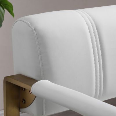 57.9" Width Modern Upholstery Faux Bonded Leather Loveseat Sofa