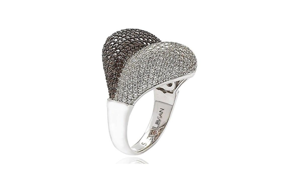 Suzy Levian New York Suzy Levian SterlingCubic Zirconia Pave Double Puff Ring - Silver