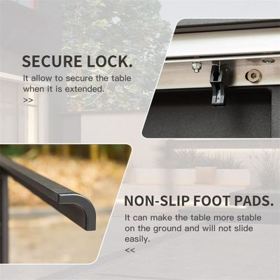 Outdoor Expandable Metal Table for 6-8 People