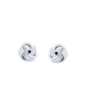 Solid Double Sided Twist Love Knot Woven Braided French Style Fixed Bar Backing Shirt Cufflinks Executive Groom Gift Sterling Silver