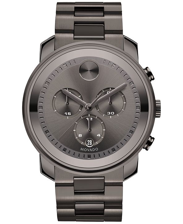 Movado Men's Swiss Chronograph Bold Gunmetal IonPlated Stainless Steel