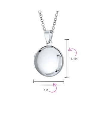 Large Simple Dome Round Circle Photo Lockets That Hold Pictures Silver Locket Necklace Pendant