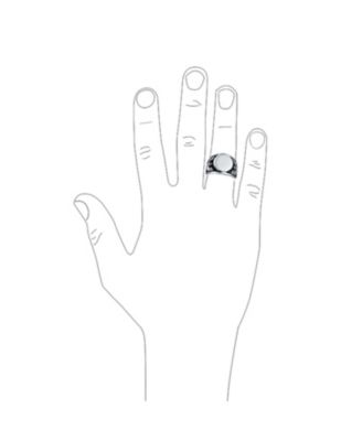 Large Statement Patriotic USA Round American Bald Eagle Signet Ring Oxidized Stainless Steel