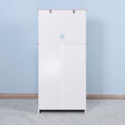 White Kitchen Pantry with Microwave Stand and Drawer