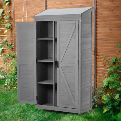 Garden Shed with Metal Top and Wood Frame