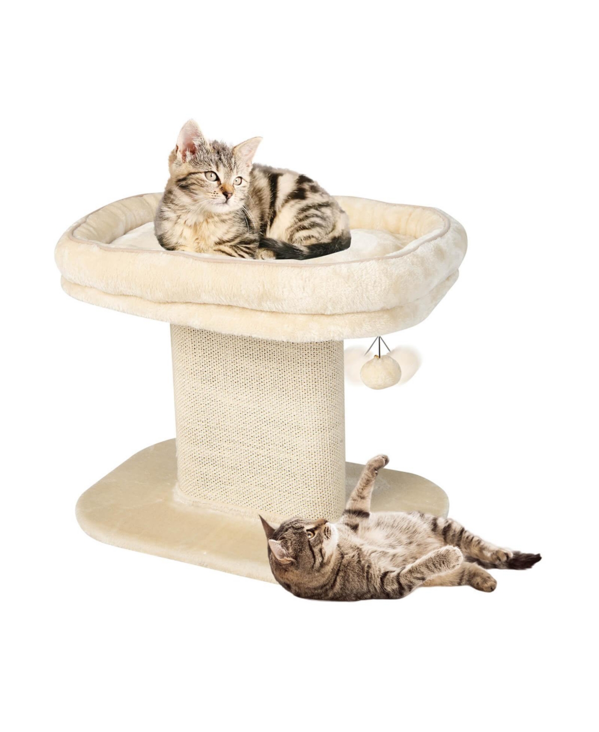 Slickblue Modern Cat Tree Tower with Large Plush Perch and Sisal Scratching Plate