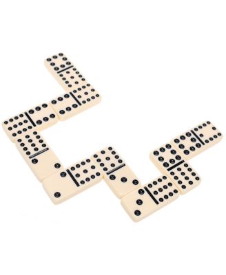 WE Games Double Twelve Dominoes - Ivory Colored Tiles, Thick Size